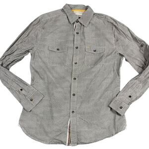 men's black and white smash size medium long-sleeve button-up excellent cond.